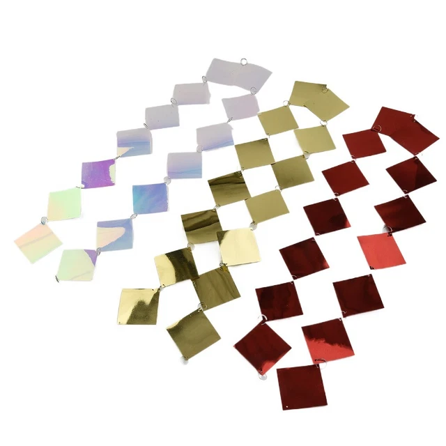 Pailletten Gardinenstreifen verschiedene Farben quadratisch 100 cm lang Deckendekoration