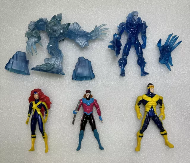 VTG Toy Biz Marvel X-Men Iceman Action Figure Toy Lot Cyclops Gambit Jean (5)