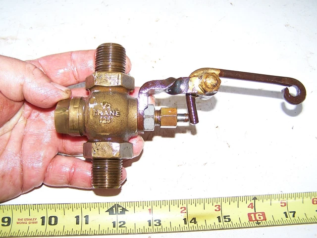 CRANE 1/2" Brass WHISTLE VALVE Steam Traction Engine Boiler Hit Miss Magneto WOW