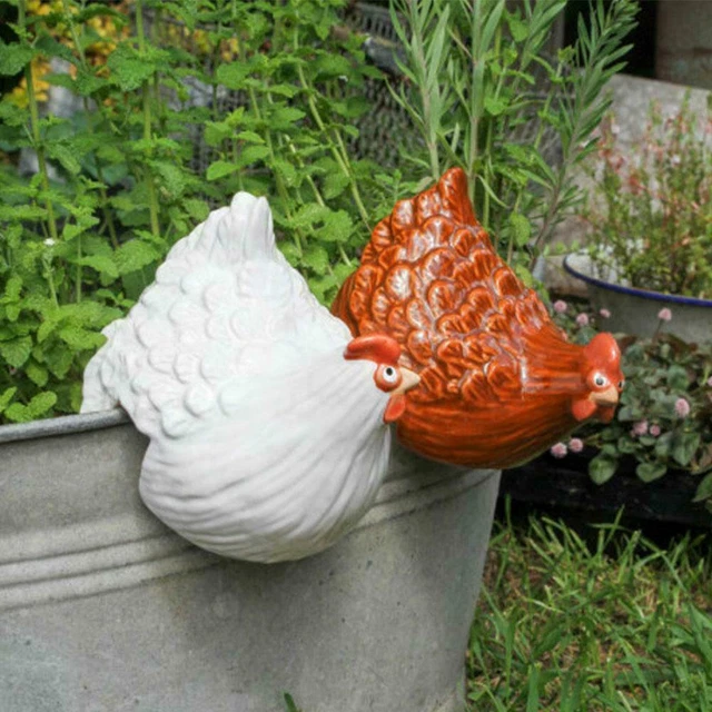 Hahn Gartendekoration Huhn Henne Kunst Hof Figur Dekor Outdoor Harz U8O4