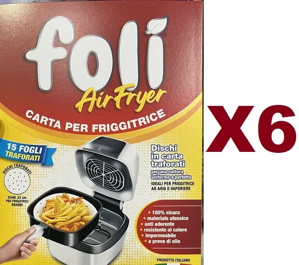 3 PZ FOLI Air Fryer Carta Per Friggitrice Ad Aria Da 15 Dischi