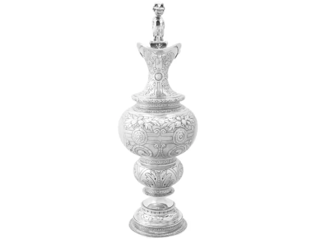 Sterling Silver Claret Jug - Antique Victorian (1863) 3