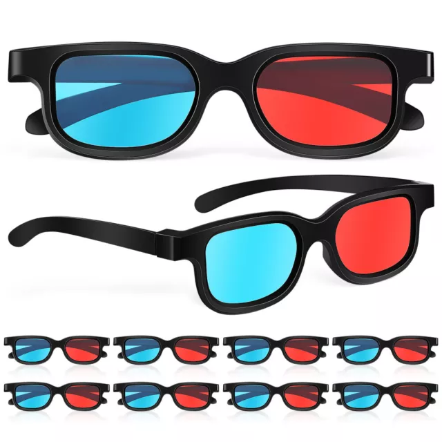 Red-Blue 3D Glasses 10pcs for Movies & Games - Simple Design-OX