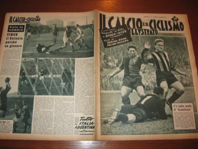 Il Calcio E Ciclismo Illustrato 1954/47 Genoa Inter Catania Juventus Bologna