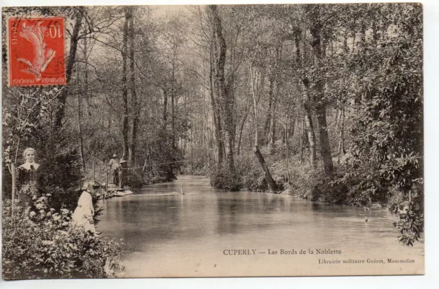 CUPERLY - Marne - CPA 51 - les bords de la Noblette - pecheurs à la ligne
