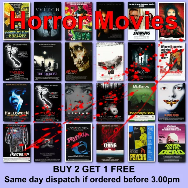 Classic Horror Movie Posters Film Poster 125 Titles HD Borderless Printing
