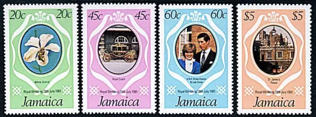 Jamaica 1981 Royal Wedding Mnh Princess Diana, Orchids, Churches