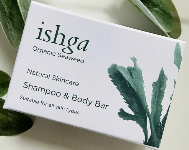 Ishga Organic Seaweed Natural Skincare Shampoo And Body Bar 95g NEW Boxed