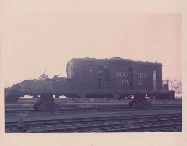 Original 8x10 B/W Photograph Southern Pacific Railroad Locomotive Train Wreck