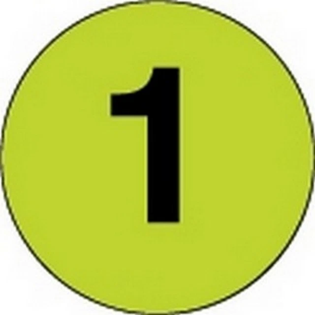 4" Diameter Number 1 Circle Labels (500 per Roll)