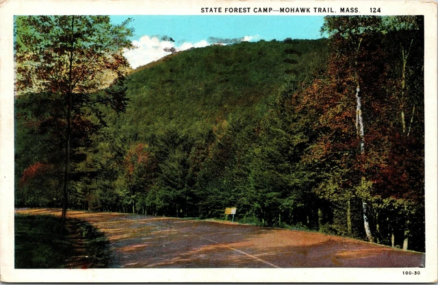 State Forest Camp Mohawk Trail Massachusetts MA c1932 Postcard