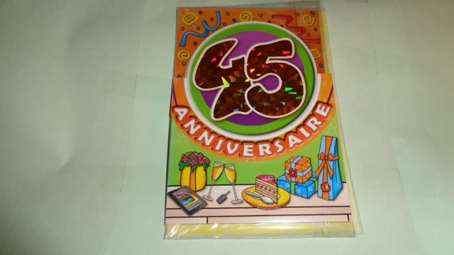 CARTE - JOYEUX Anniversaire - 45 Ans - Carte + Enveloppe - N°105 EUR 2
