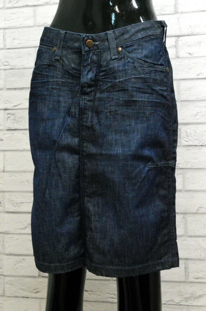Gonna Donna Wrangler Taglia 28 Cotone Denim Minigonna Skirt Short Slim Woman 3