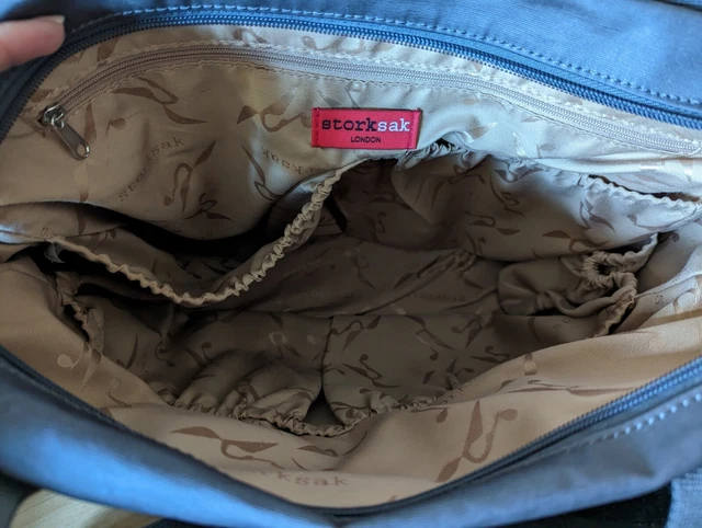 Storksak Changing Bag- Baby Bag - Grey/Tan with Bottle Holder & Mat 5