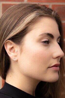 Solid Sterling Silver Tiny Circle Stud Earrings-Silver Earrings