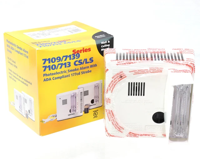 GENTEX 7139CS-W Single/Multiple Station Smoke Alarm, Wall Mount, Hardwired