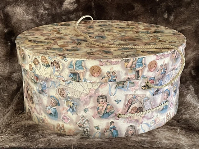 Vintage Hat Box Colonial Children Themed Wallpaper 14” x 6”
