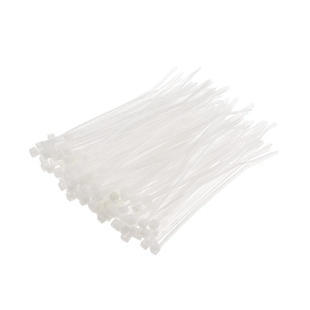300 pezzi fascette di ricambio 100 mm x 2,5 mm involucri in nylon autofiorenti bianco