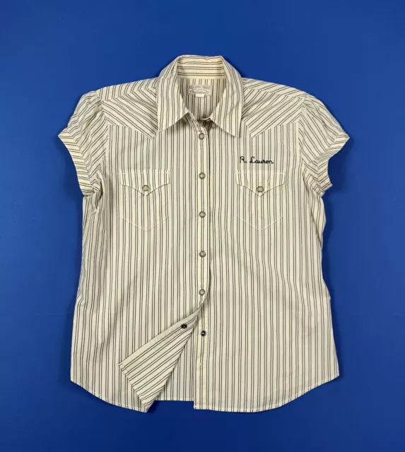 Polo jeans company ralph lauren camicia donna usato shirt XL  a righe T8223