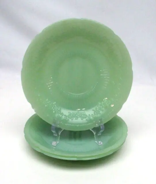 Lot of 3 Vintage Jade-ite Lancaster ALICE Replacement Saucers NOS - Chipped