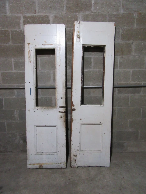 ~ Antique Carved Oak Double Entrance French Doors ~ 46.25 X 82.75 ~ Salvage 11