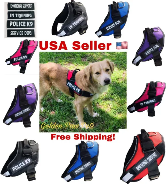 Pet Dog Puppy Soft Harness Vest Adjustable Reflective Service ESA Dog S M L XL