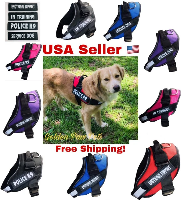 Pet Dog Puppy Soft Harness Vest Adjustable Reflective Service ESA Dog S M L XL