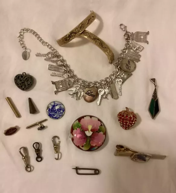Lot of Old ,Antique  & Vintage Jewelry Lot & Watch & Jewelry Findings + More