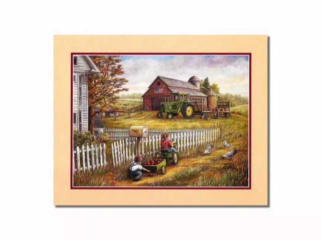 John Deere Tractor Drivin' Lady Wall Picture 8x10 Art Print