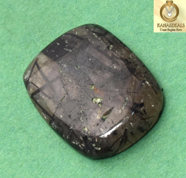 35.6 Cts Black Rutiled Unique Cabochon Loose Gemstone 25*20mm CTS-11363