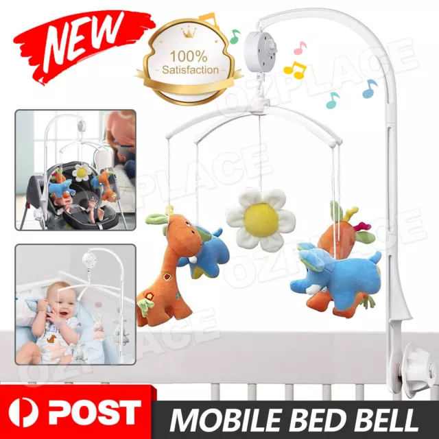 Baby Crib Mobile Bed Bell Holder Toy Hanger Arm Bracket Wind Up Music Box OZ