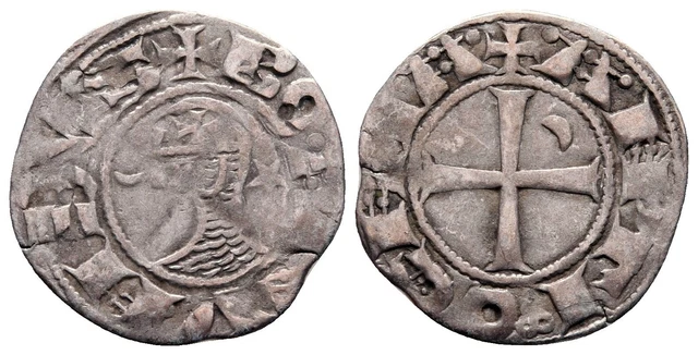 Crusader Silver Denier -  Principality of Antioch 1163-1201 AD - Bohemond III