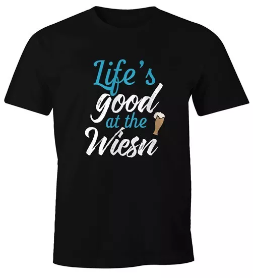 T-shirt uomo Life is good at the Wiesn Spruch Fun-Shirt Moonworks®