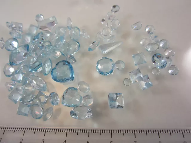 Lot 100 Carat blaue Topas diverse Schliffe Neuware 3