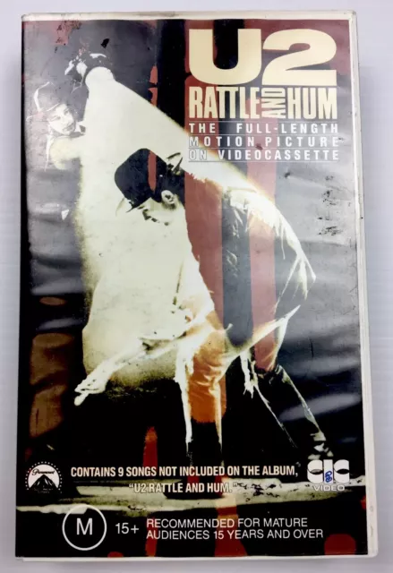 U2 RATTLE AND HUM VHS VIDEO Cassette Tape PAL M15+ Big Box free Shipping
