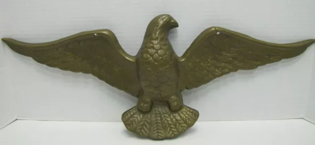 SPREAD WINGED EAGLE Vintage Cast Iron Wall Art Plaque Sign Detailed Big Bird