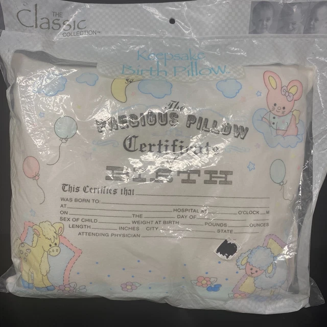 Luv N' Care The Precious Pillow Certificate of Birth Baby Keepsake 2010 NIP