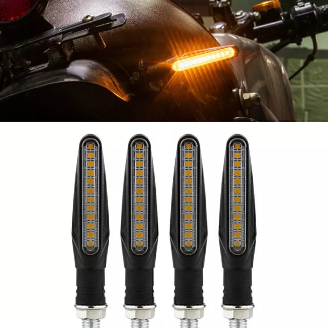 4x Universal Motorcycle Bike LED Amber Turn Signal Blinker Light Indicators Lamp