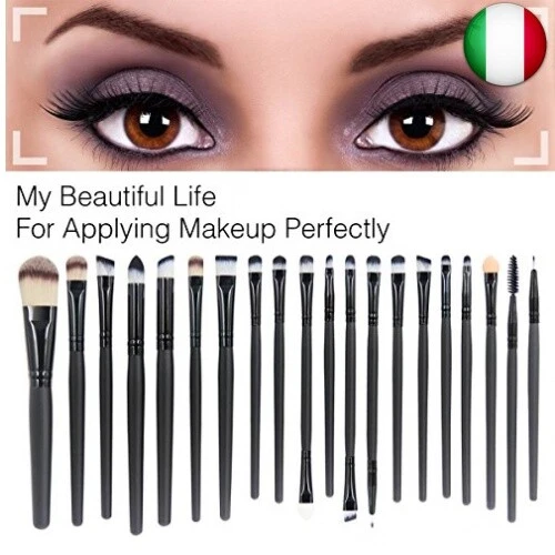 EmaxDesign 20 pezzi-Set di pennelli professionali per trucco, volto ombretti e 4