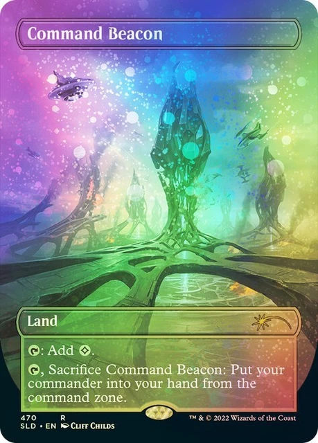 COMMAND BEACON *BORDERLESS Galaxy Foil* | Secret Lair Totally Spaced Out NM  MTG $150.00 - PicClick AU