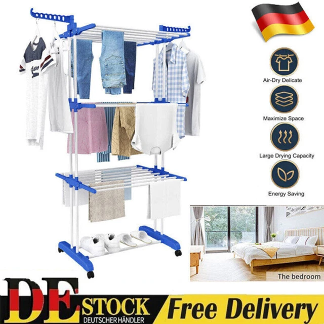 ATYUJKB Appendiabiti Da Terra Moderno, Stendibiancheria Da Balcone - Foto 9