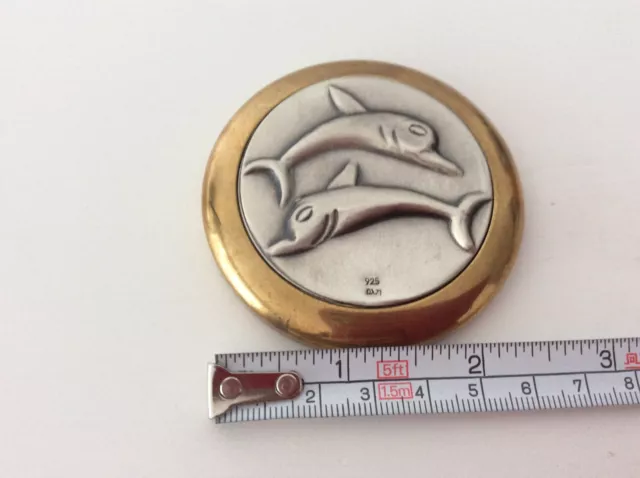 Brass And 925 Dolphins Paper Weight