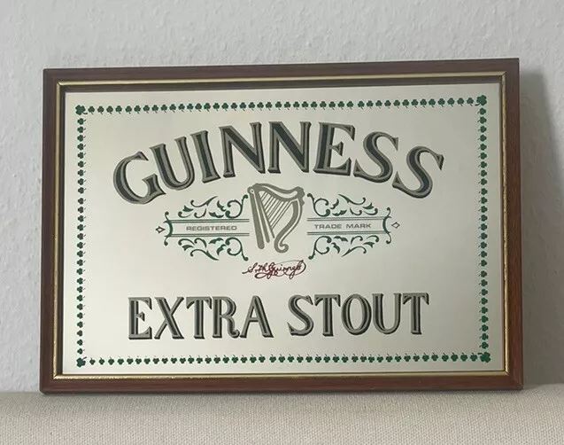 Vintage Guinness Extra Stout Spiegel Barsspiegel Pub 32 cm x 22 cm Sammler Bier