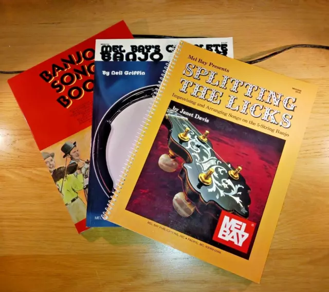 Mel Bay's Splitting The Licks + Complete Banjo Book + Banjo Song Book  = 3 Books