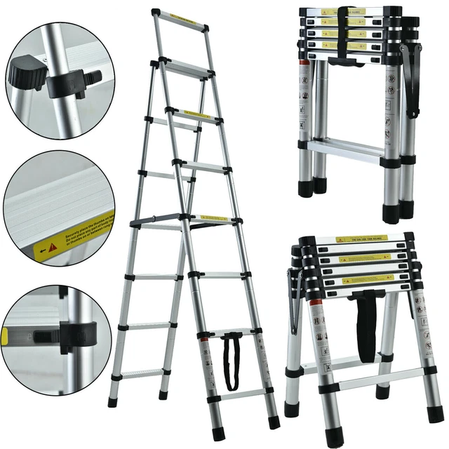 ALUMINIUM TELESCOPIC FOLDING Step Ladder Extension Ladders A-Frame ...