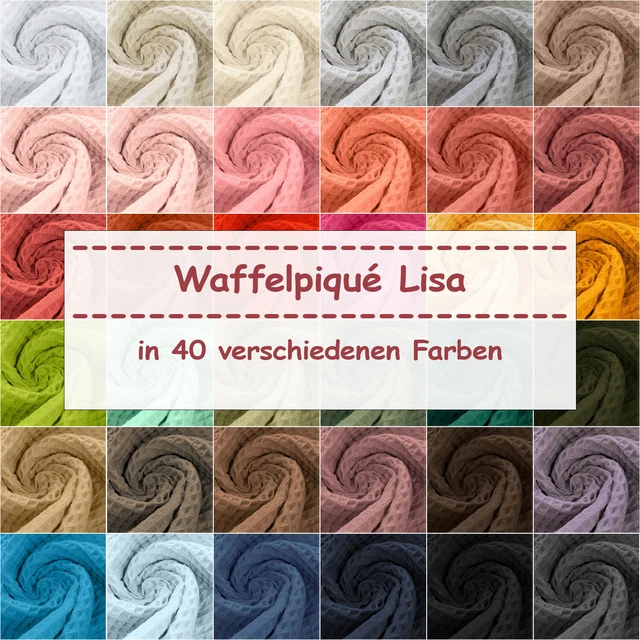 Waffelpique Stoff Lisa, Öko-Tex 100, verschiedene Farben (Meterware ab 0,50m)