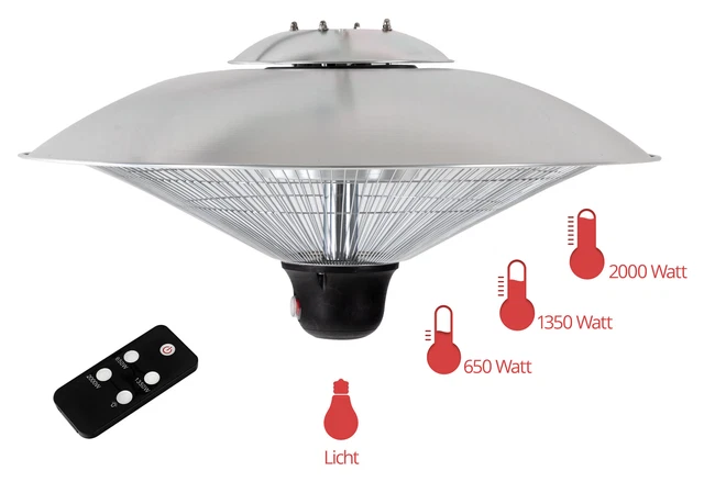 B-WARE 2000W Deckenheizstrahler Heizstrahler Heizpilz Wärme Infrarot Strahler 3