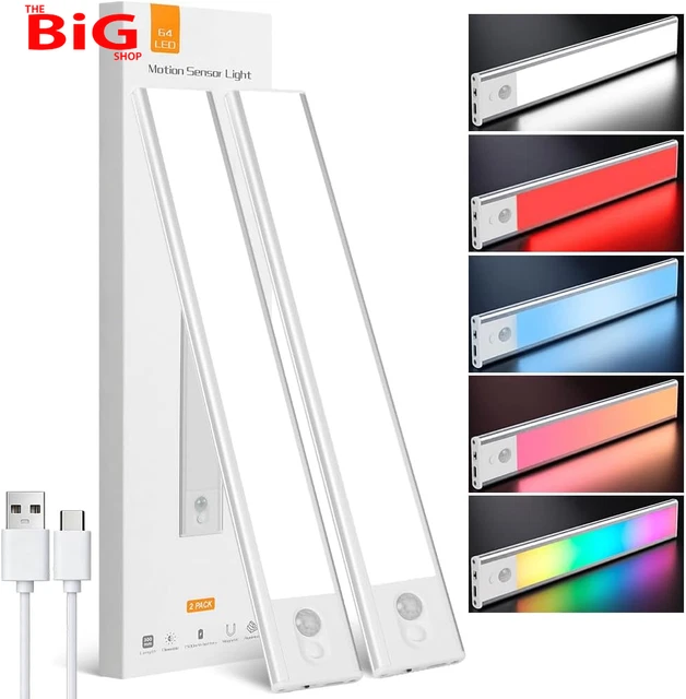 2PACK 30CM UNDER Cabinet Kitchen Lights Rechargeable-Iridescent Color £ ...