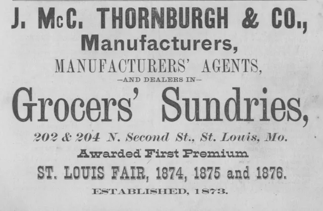 Court House - J. McC. Thornburgh & Co., Grocers' Sundries - St. Louis, Mo. -1877 3