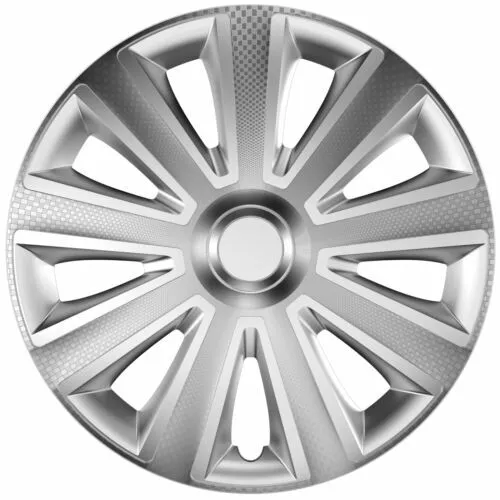 Wheel Trims 15" Hub Caps Aviator Carbon Covers Set of 4 Silver Specific Fit R15